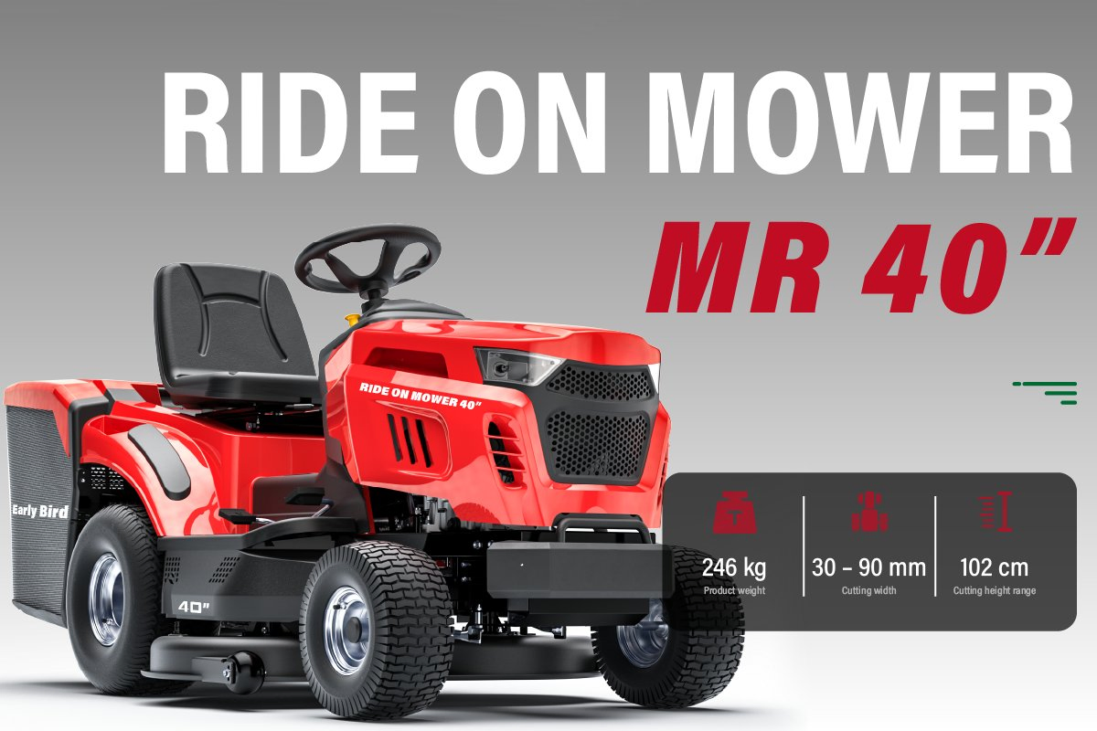 40-Inch Riding Lawn Tractor Mower with Brush Cutter